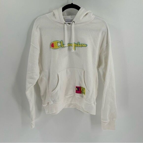 Women's Champion Reverse Weave Hoodie Sweatshirt White L - Picture 1 of 11